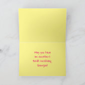 Fun. roze stripes, harten, regenboog # 94e verjaar kaart (Binnen)