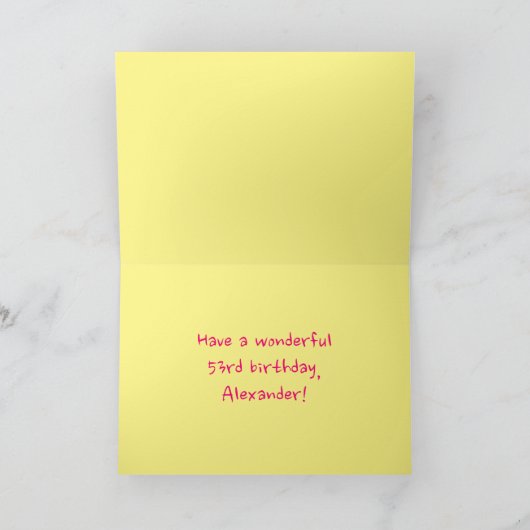 Fun. roze stripes, harten, regenboognr. 53e verjaa kaart (Binnen)