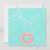 Fun roze watermeloen floater poolfeest kaart (Achterkant)