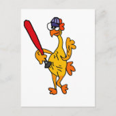 Fun Rubber Chicken Spel Baseball Cartoon Briefkaart (Voorkant)