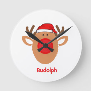 Fun Rudolph Christmas Ronde Klok