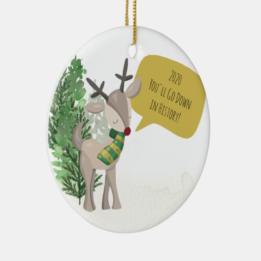 Fun Rudolph Reindeer Kerstmis Keramisch Ornament (Rechts)