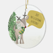 Fun Rudolph Reindeer Kerstmis Keramisch Ornament (Links)
