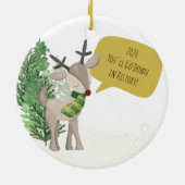 Fun Rudolph Reindeer Kerstmis Keramisch Ornament (Achterkant)