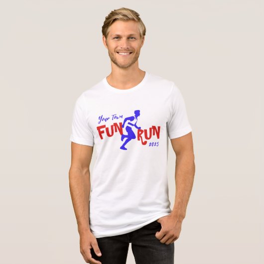 Fun Run Design Tri-Blend Shirt (Voorkant volledig)