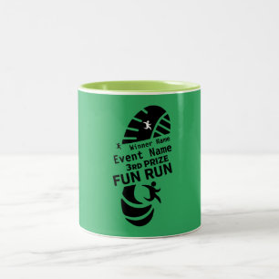 Fun Run Event Want Charity Promotion Prize Tweekleurige Koffiemok