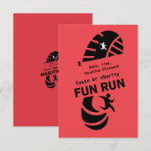 Fun Run Event Want Charity Promotion T-Shirt Bedankkaart (Voorkant / Achterkant)
