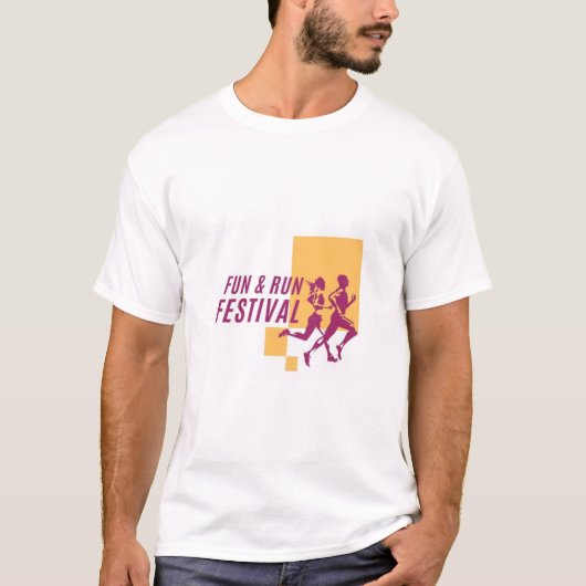 Fun & Run Feestelijk Evenement Royale Design T-shirt (Voorkant)