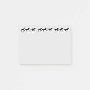 Fun Running Horses Black Silhouette Graphic art Post-it® Notes
