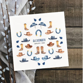 Fun Rustic Blue Luck Horse Cowboy Western Kind Bda Servet