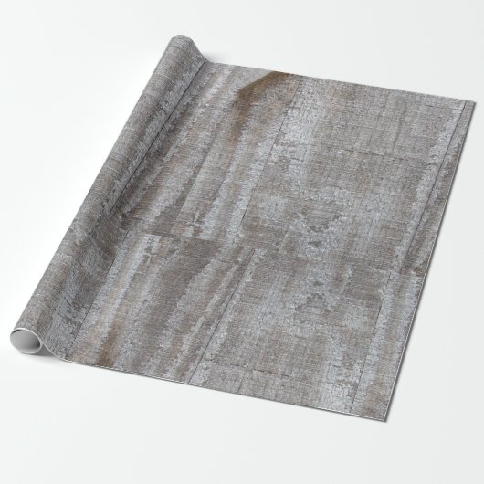 Fun, Rustic, Grey, Barnwood Cadeaupapier (Uitgerold)
