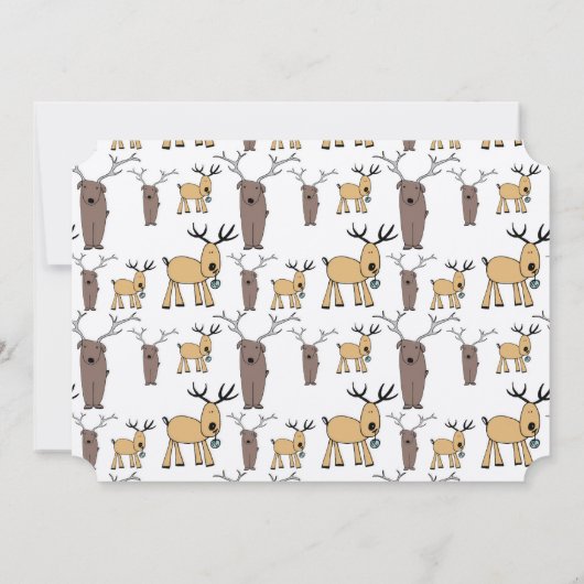 Fun Rustic-kerstrendierentuin Kaart (Achterkant)