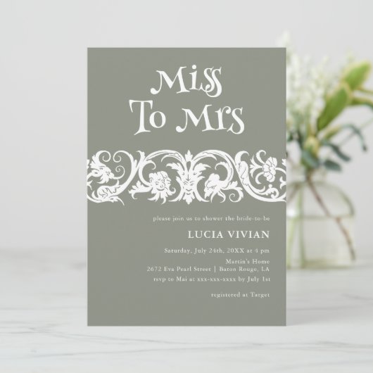 Fun Sage Groen Minimalistisch Vrijgezellenfeest Kaart (Staand voorkant)