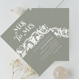 Fun Sage Groen Minimalistisch Vrijgezellenfeest Kaart