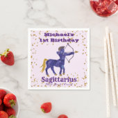 Fun Sagittarius First Birthday & Gold Confetti Servet (Insitu)