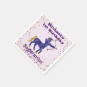 Fun Sagittarius First Birthday & Gold Confetti Servet (Hoek)