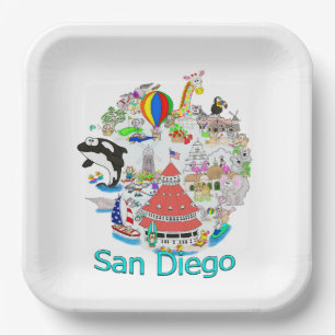 Fun San Diego Californië Papieren Bordje