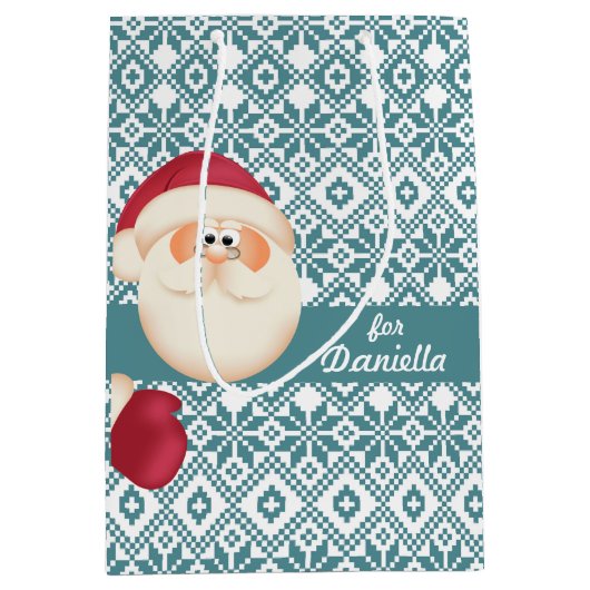 Fun Santa Claus - Eigen naam kerstmis Medium Cadeauzakje (Voorkant)