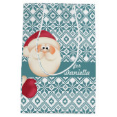 Fun Santa Claus - Eigen naam kerstmis Medium Cadeauzakje (Achterkant)