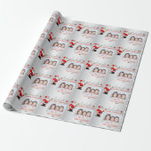 Fun Santa Claus HOHOHO Red Silver | FOTO toevoegen Cadeaupapier (Uitgerold)