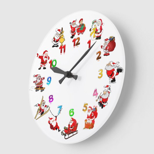 Fun Santa Claus Kerstmis Grote Klok (Hoek)