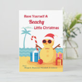 Fun Santa Claus Kerstmis Nieuwjaar personaliseren Feestdagenkaart (Staand voorkant)