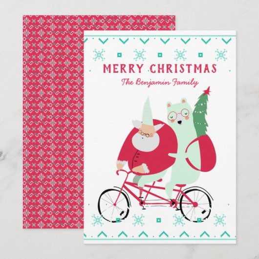 Fun Santa Claus Merry Kerstmis Feestdagenkaart (Voorkant / Achterkant)