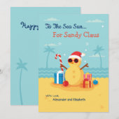 Fun Santa Claus Sason Happy Nieuwjaar Feestdagenkaart (Voorkant / Achterkant)