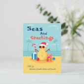 Fun Santa Claus Sason Happy Nieuwjaar Feestdagenkaart (Staand voorkant)