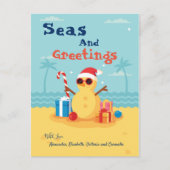 Fun Santa Claus Sason Happy Nieuwjaar Feestdagenkaart (Voorkant)