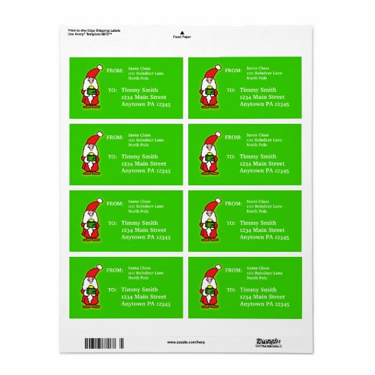 Fun Santa Claus-verzendlabels Etiket (Full Sheet)