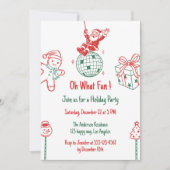 Fun Santa & Gingerbread Holiday Christmas Party Kaart (Voorkant)