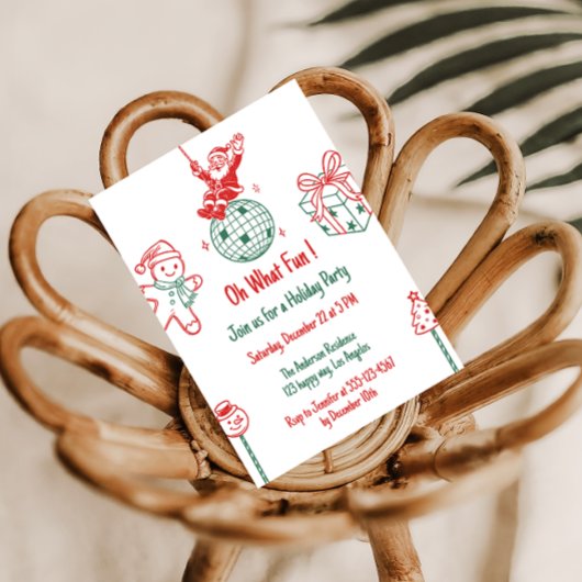 Fun Santa & Gingerbread Holiday Christmas Party Kaart