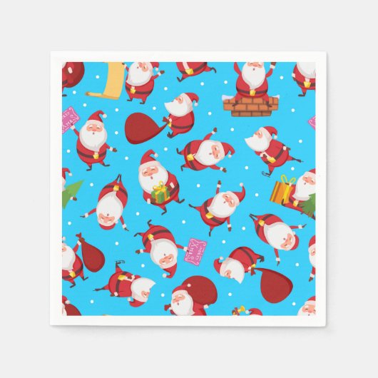 Fun Santa Happy Xmas | KerstFeestdagen Servet (Voorkant)