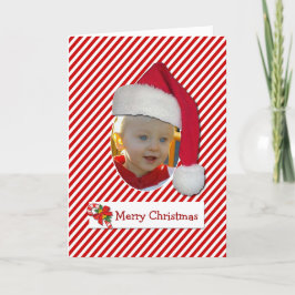 Fun Santa Hat Chrismtas-fotokaart Feestdagen Kaart