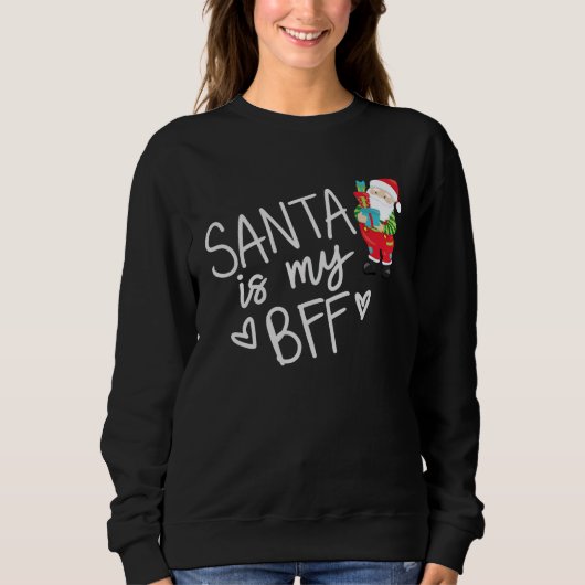 Fun Santa is mijn BFF-kerstvette witte tekst Trui (Voorkant)