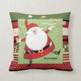 Fun Santa Juggling Sleigh Bells Pillow Kussen