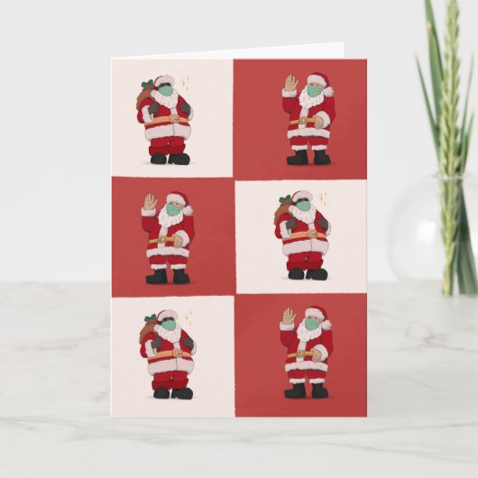 Fun Santa Pandemic Holiday Card Kaart (Voorkant)