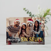 Fun Santa Says 67 Photo Folie Feestdagenkaart (Staand Voorkant)