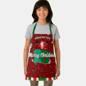 Fun Santa Snowflakes on DARK RED Merry Christmas Schort (Insitu)