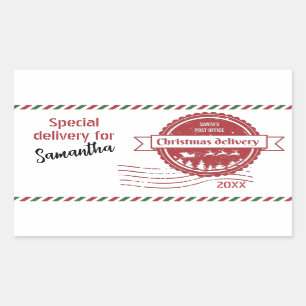 Fun Santa's Special Delivery Kerstmis Rechthoekige Sticker