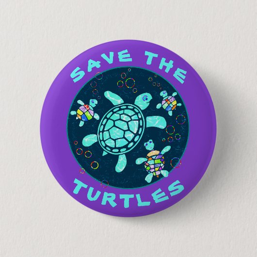 Fun Save the Turtles Button (Voorkant)