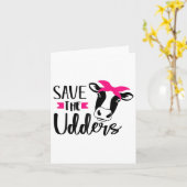 Fun Save The Udders Bewustzijn tegen borstkanker Kaart (Gele Bloem)