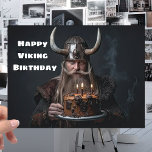 Fun Scandinavian Viking Warrior - Noordse verjaard Kaart<br><div class="desc">De Vikingen hadden een kamp opgezet en waren in een spiraal. Het was de Scandinavische traditie om iemands verjaardag te vieren door een taart te eten. De Vikingen gaven toen geen verjaardagskaarten terug, maar ze hadden wel een traditie van het eten van een speciale cake op verjaardagen. De strijders uit...</div>