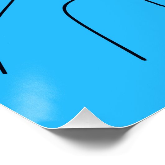 Fun Scared Expression Sun Face Tekening Blue Poster (Hoek)