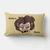 Fun Scary Cartoon Weerwolf Fangs Bruin Haar Kussen (Voorkant)