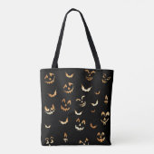 Fun Scary Jack O Lantern Pumpkin Halloween Faces Tote Bag (Achterkant)