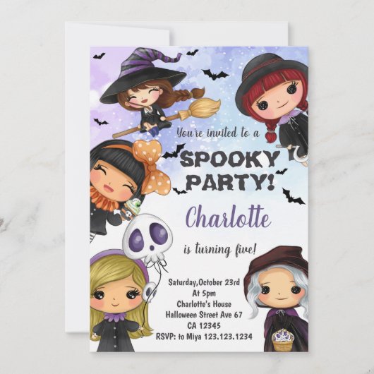 Fun Scary Party Kaart voor kinderen en volwassenen (Voorkant)