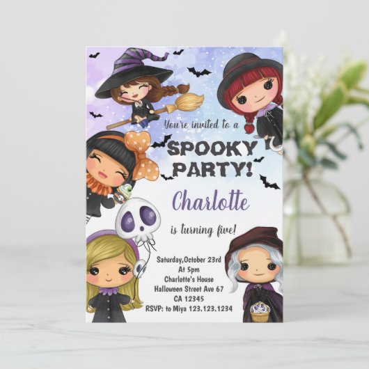 Fun Scary Party Kaart voor kinderen en volwassenen (Staand voorkant)