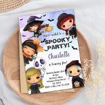 Fun Scary Party Kaart voor kinderen en volwassenen<br><div class="desc">Gooi een angstaanjagend leuk feest met deze spookachtige Halloween verjaardagsuitnodiging! Met vleermuizen,  spinnenwebben en griezelige details is het perfect voor kostuumfeesten,  trick-or-treat verjaardagen of spookhuisthema's. Volledig bewerkbaar met jouw naam,  leeftijd en event info.</div>